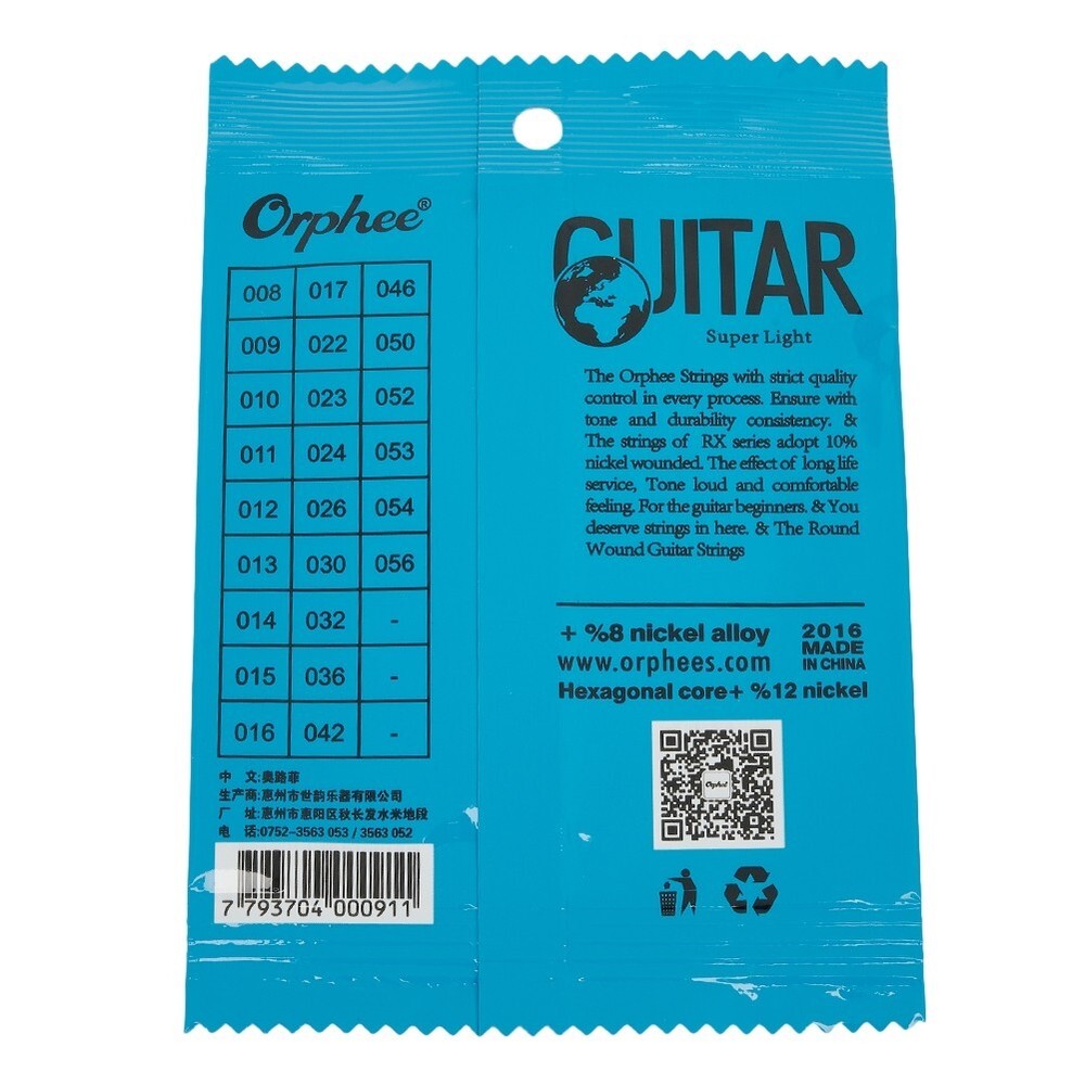 10PCS Orphee Single Strings For Electric Guitar 1st E-String(.009) Replacement