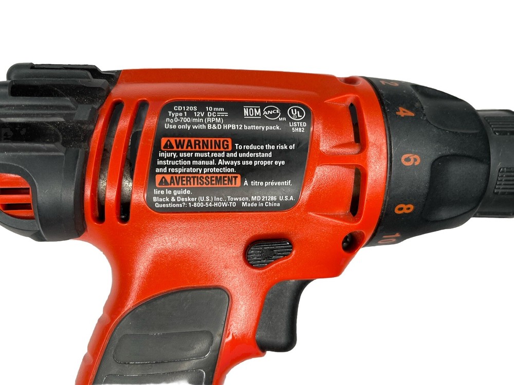Black & Decker 12V Drill CD120S Red No Battery Drill Tested