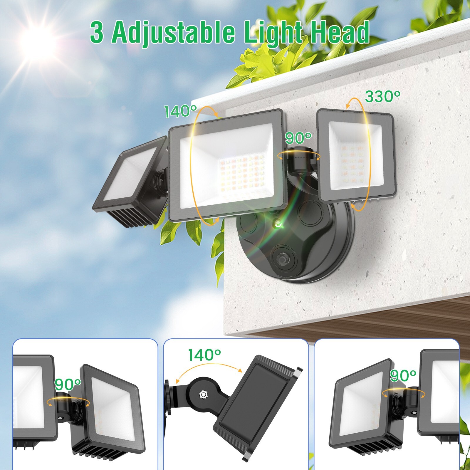 LED Security Wall Lamp 4000LM Dusk to Dawn Light Sensor Outdoor IP65 Waterproof