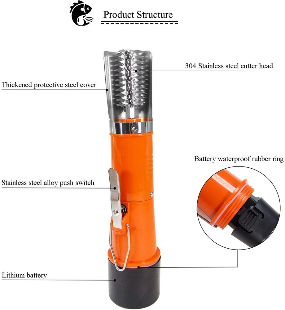 Powerful Electric Fish Scraper Cordless Fish Scaler Cleaner Automatic Fish Scale