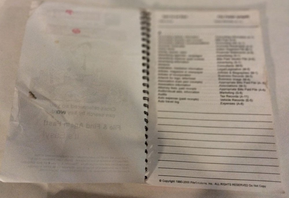FileSolutions Home Small Office Filing System FileIndex Manuals