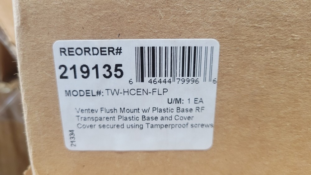 Ventev TW-HCEN-FLP - Plastic Base RF Transparent Ceiling Flush Mount Access PTS