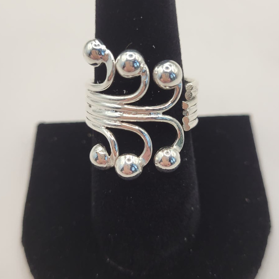 Handcrafted Silver Unique Wrap Ring Size 8.5
