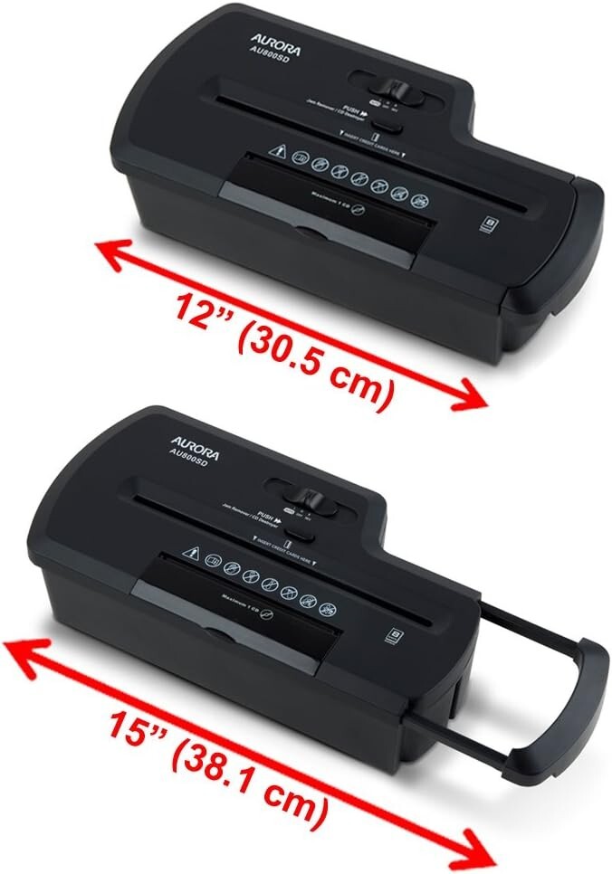 Automatic 8-Sheet Strip Cut Shredder with Jam Remover - Secure Document Solution