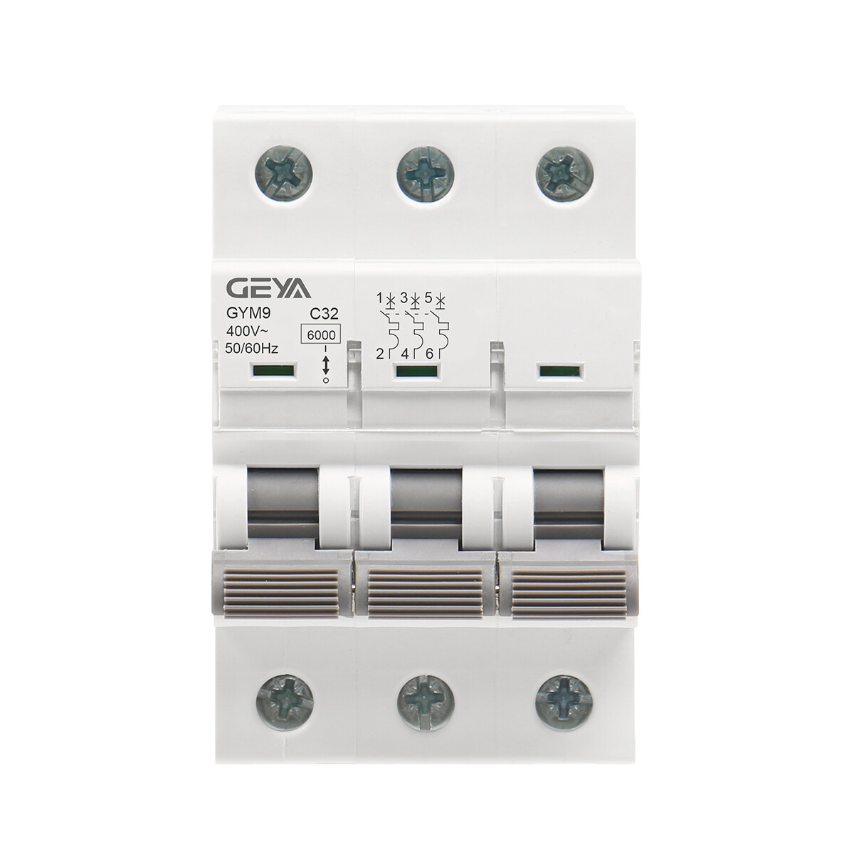 GEYA MCB Mini Circuit Breaker 1/2/3P Type C 6 10 16 25 32 40 50 63 80 100 125Amp