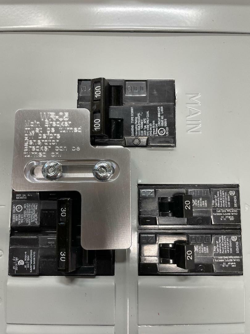 Generator Interlock Kit , Siemens 100 Amp Panel Murray 100 Amp Panel