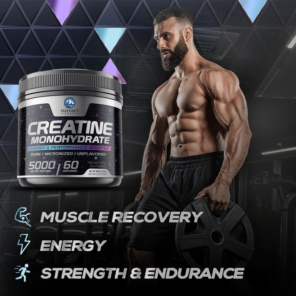Creatine Monohydrate 5000Mg per Serving - Pure Micronized Creatine Powder Supple