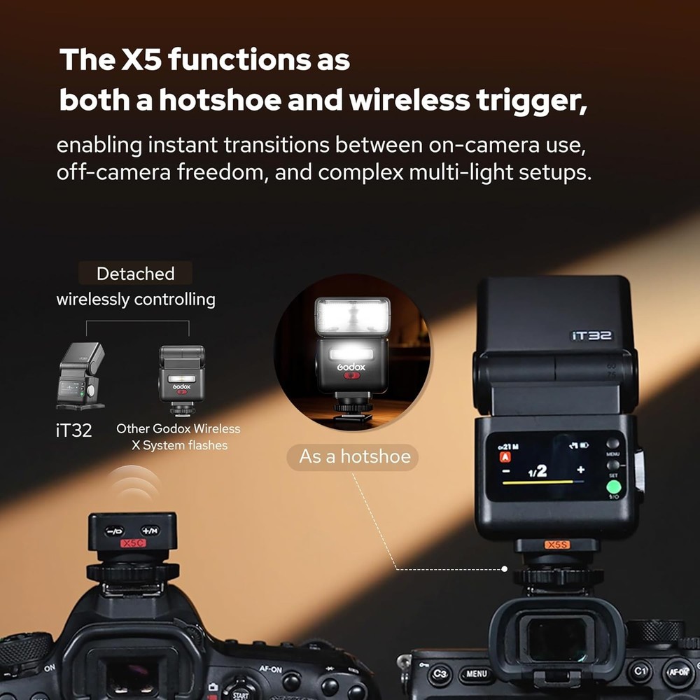 GODOX IT32 TTL Camera Flash with X5 Wireless Flash Trigger Compatible with X3,X3