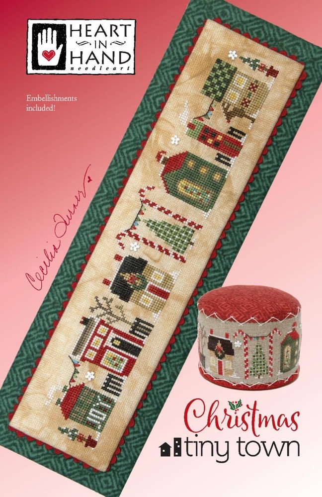 Heart in Hand Counted Cross Stitch Pattern ~ Christmas Tiny Town ~