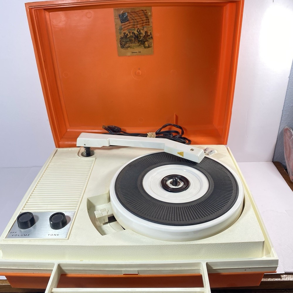 Arvin Solid State Phonograph Orange Read Description