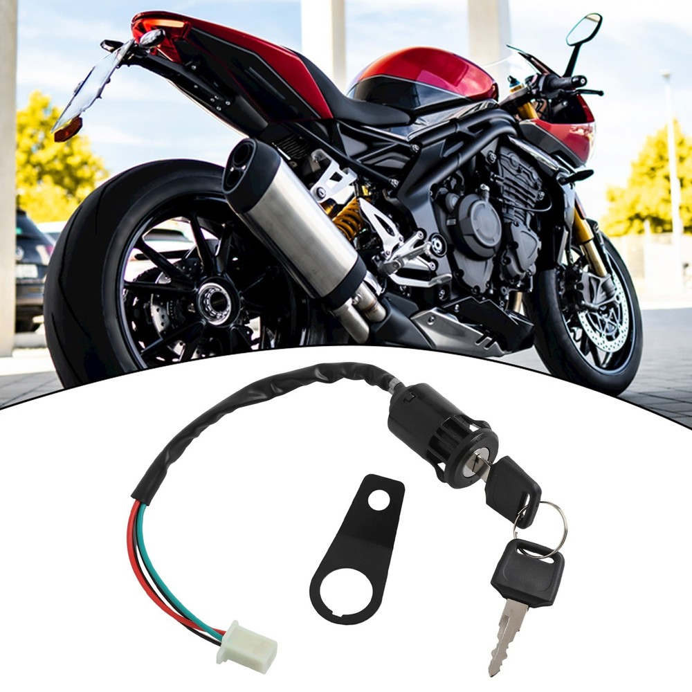 Motorcycle Ignition Switch Key with Mounting Bracket for 50cc to 150cc