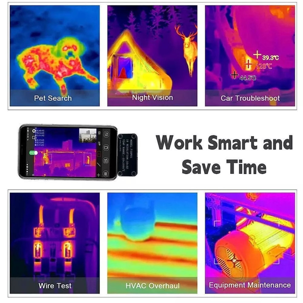 USB TypeC Thermal Imaging Camera IR Imager For Android -20℃~1000℃ Measuring