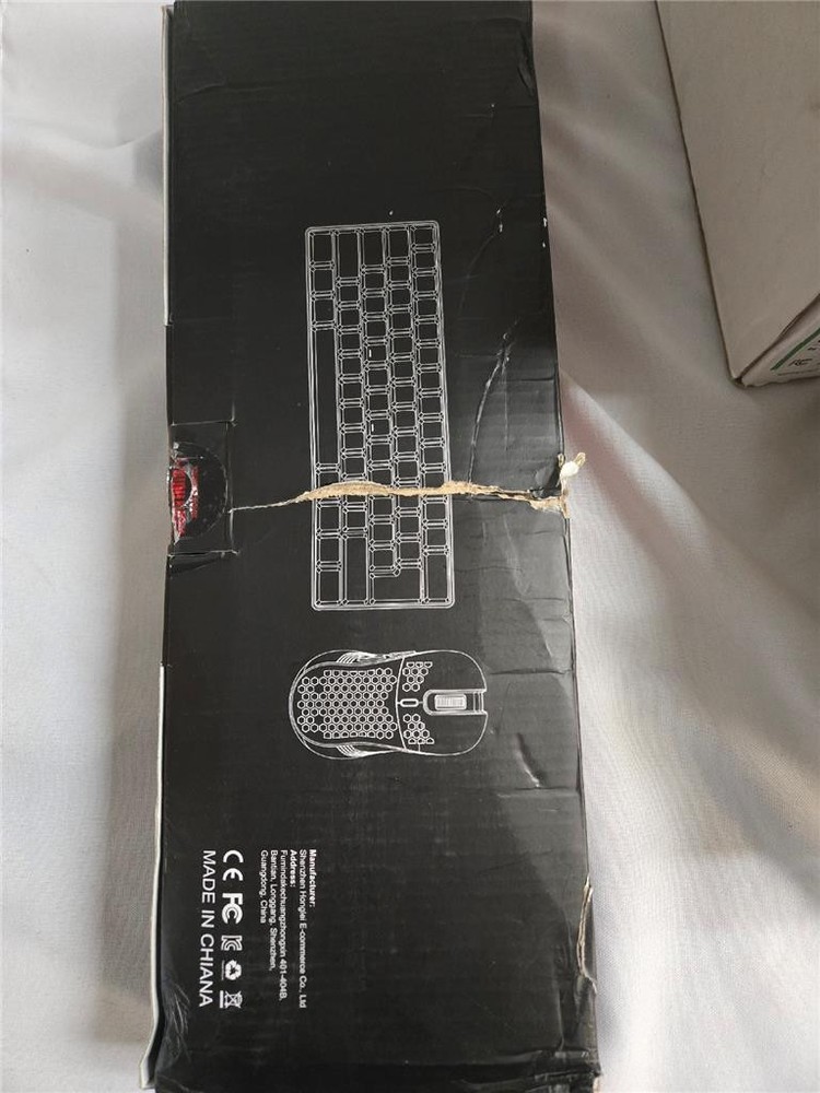 = Red Thunder Mouse and Wireless Computer Keyboard Black 61 Wireless