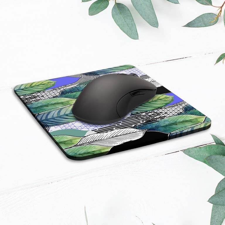 Abstract Leaf Aesthetic Geometry Mouse Pad Mat Office Desk Table Accessory Gift