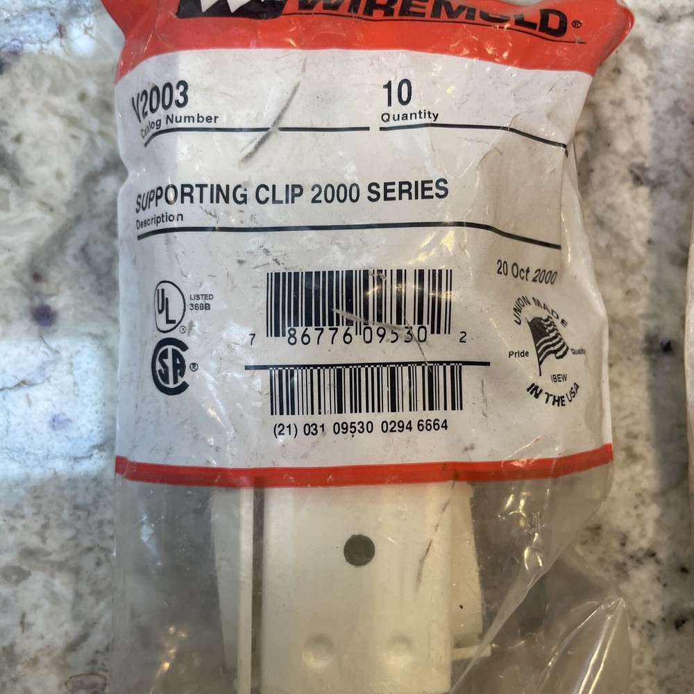 WIREMOLD V2003 STEEL SUPPORT CLIP 2000 IVORY (QTY 2)