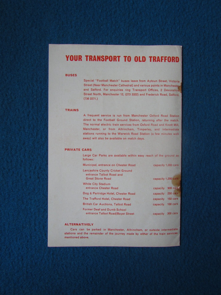 Manchester United Token Sheet 1971/72