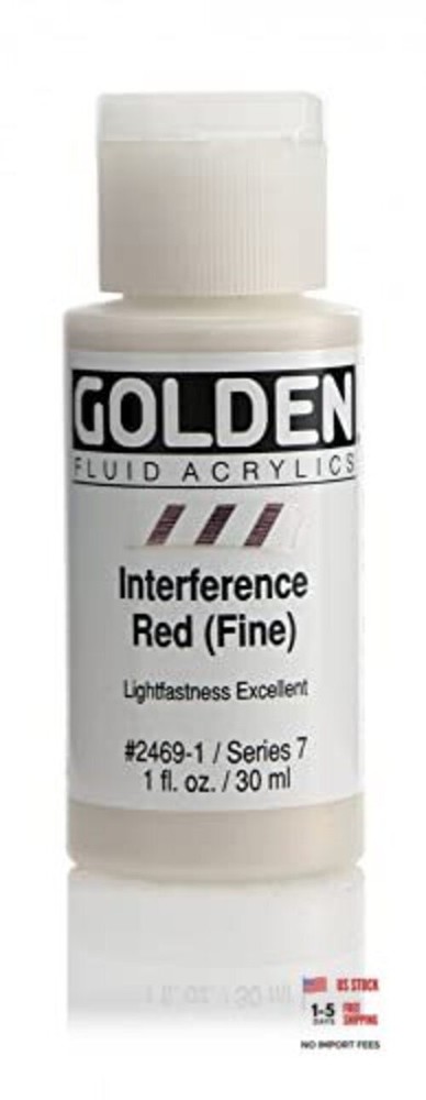 Fluid Acrylics by , Interference Red (Fine), 1 fl. oz. Bottle, Professional
