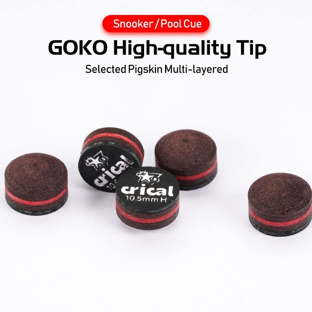 CRICAL Pool Cue Tips 5 Layer Stick (Hardness 10.5mm, H