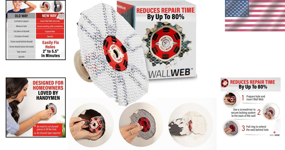 Quick-Drying Drywall Repair Kit - Strong Patch for Home & Professional Use