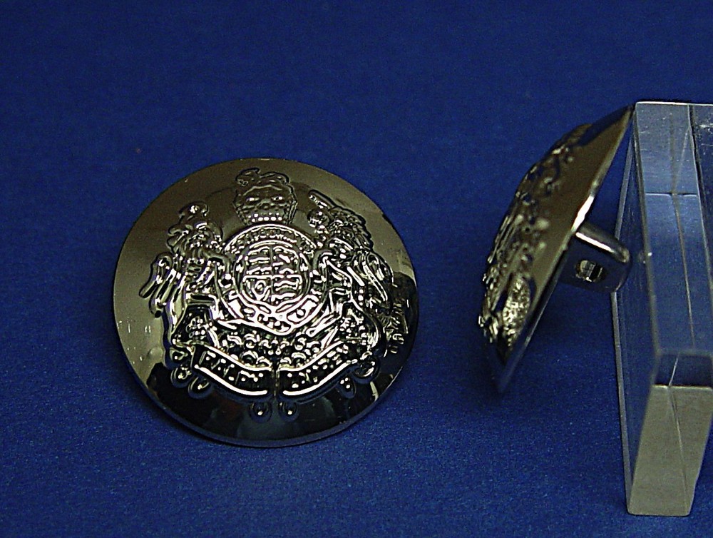 LAUREN RALPH LAUREN Replacement buttons 2 Silve Tone solid metal Pristine Cond.