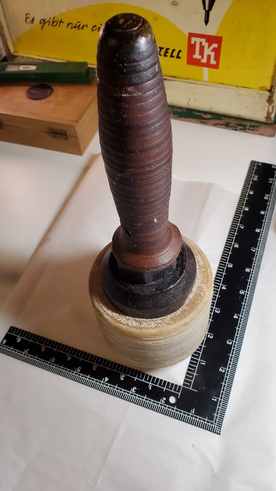 Hammer Maul 5 Lb Vintage Cast Iron Stacked Rawhide & Leather / Monarch Stamp