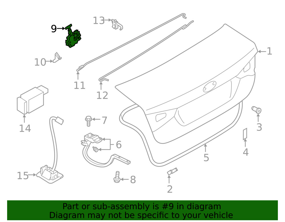 Genuine Subaru Lock Assembly 57530AL00A