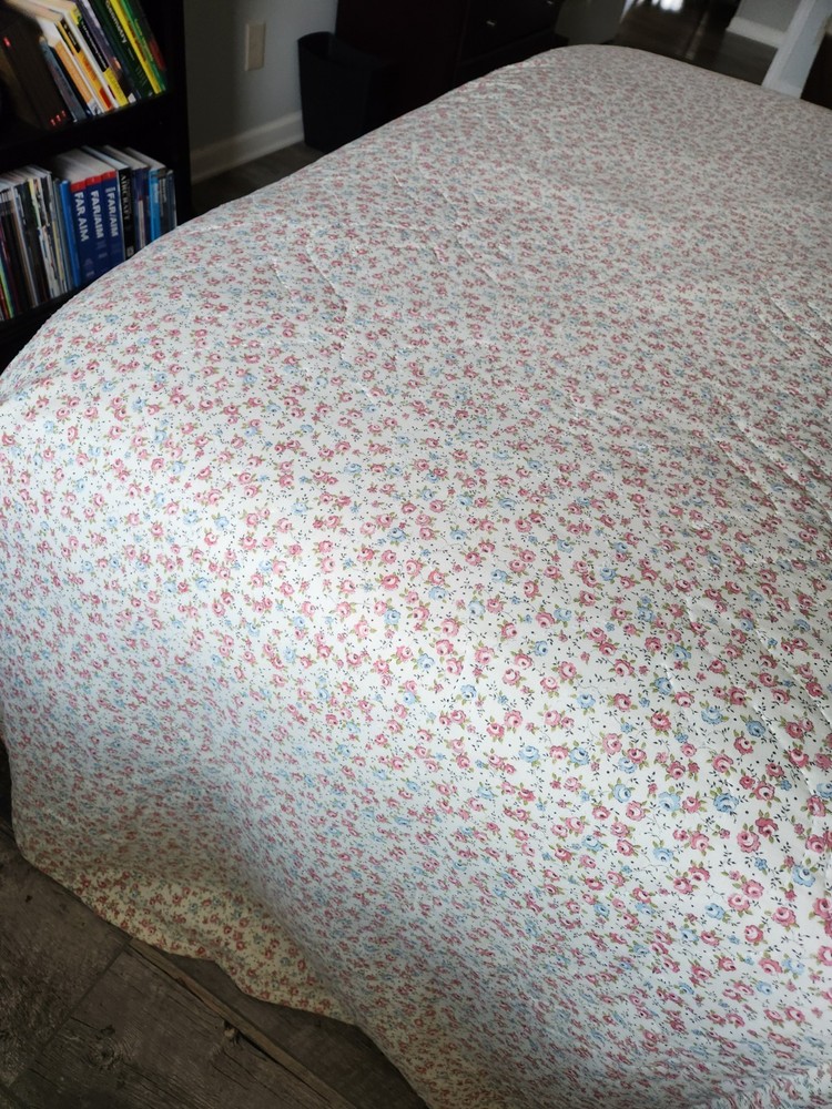 Vtg Springmaid Bedspread Quilted Comforter Rounded Single Double Fabric Material