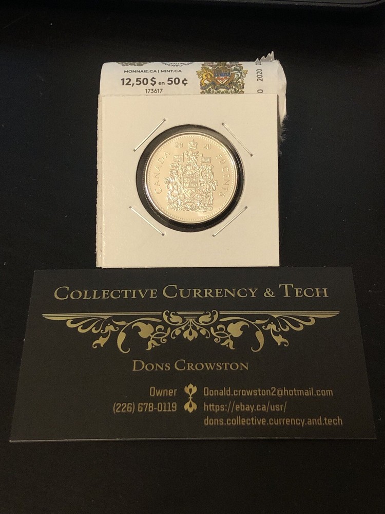 2020 CANADA 50 Cent Half Dollar FIRST STRIKE UNC Coin From Special Wrap Roll