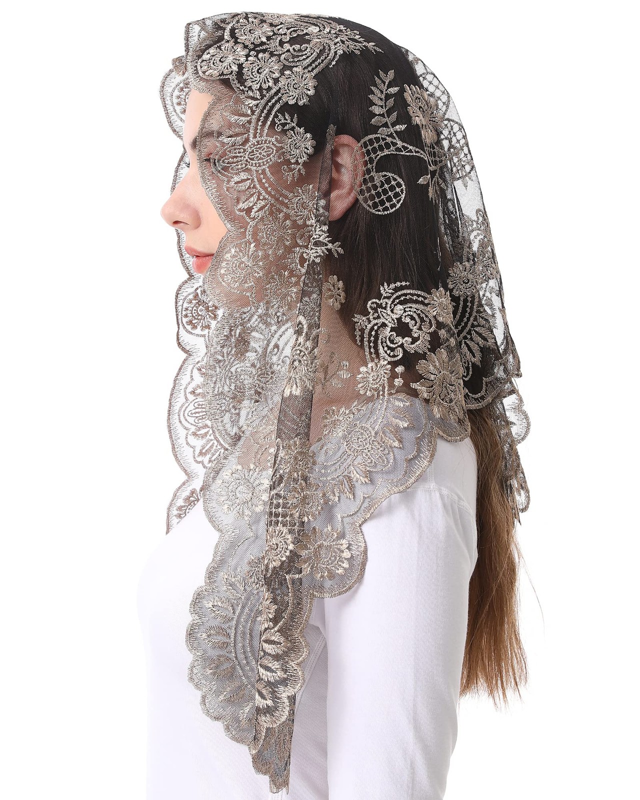 Catholic Church Mantilla Veils for Women Chapel Mass Christian Scarf Vintaged...