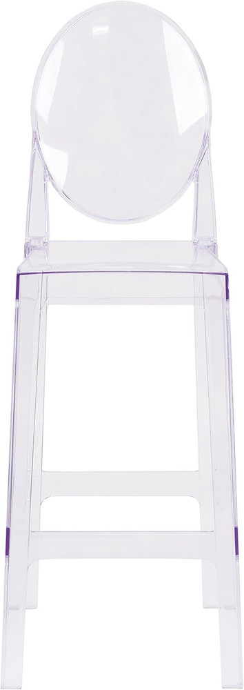 Transparent Crystal Ghost Barstool with Elegant Oval Back Design