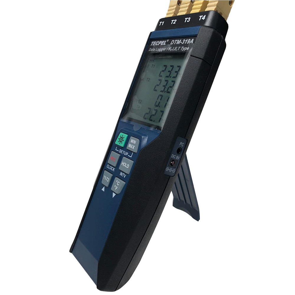 DTM-319A Digital 4- Channel K, J, E, T Type Temperature Data Logger, Thermocoupl