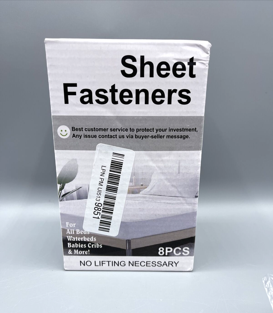 Bed Sheet Holder Straps 2 Sets White