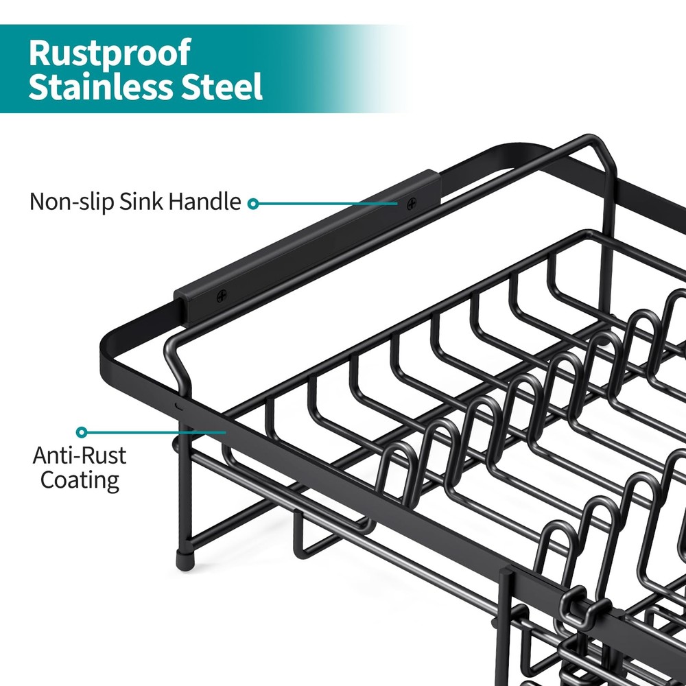 Expandable Dish Drying Rack Over The Sink Adjustable Dish Rack In Sink Rustproof