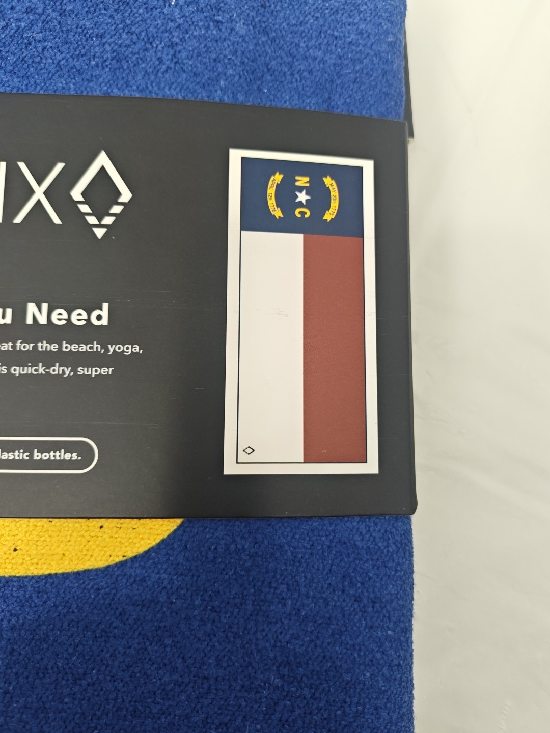 Nomadix Towel North Carolina State Flag MicroTerry Performance Material 30"x72"