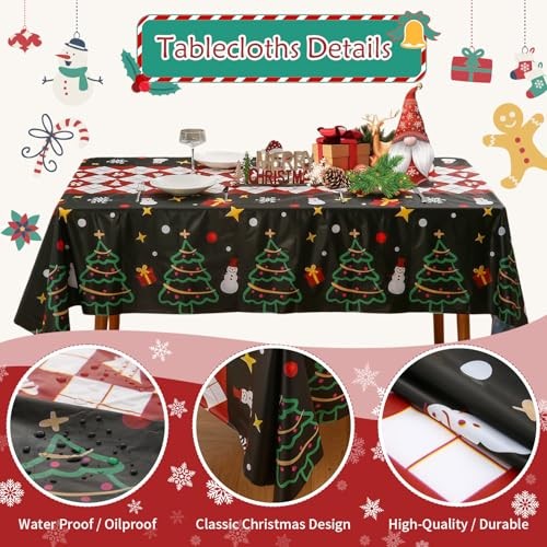 6 Pack Christmas Tablecloth 86" x 68" (Rectangular) Multi Pattern One