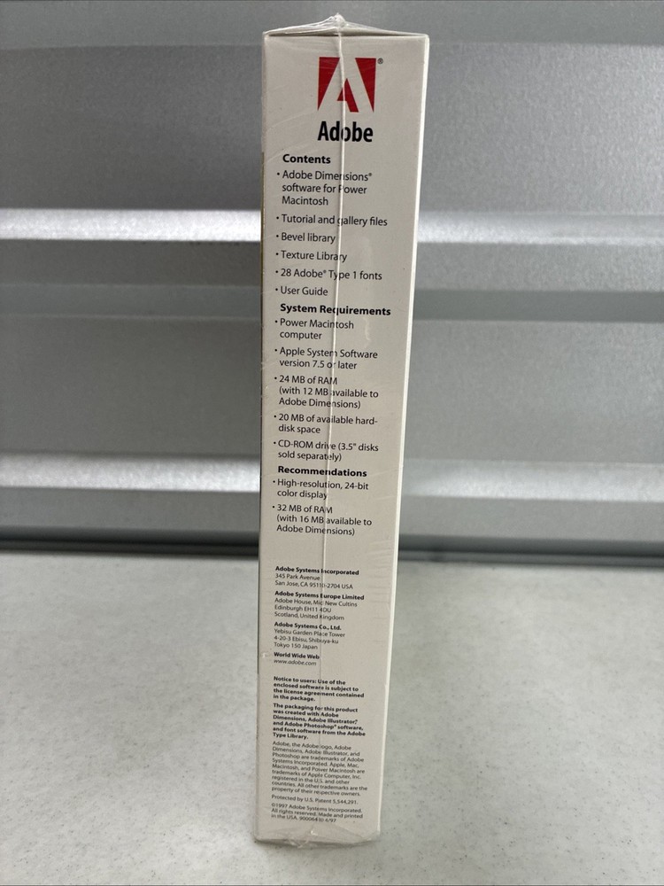 ADOBE Dimensions 3.0 Software Mac Retail Version Macintosh *NEW/sealed