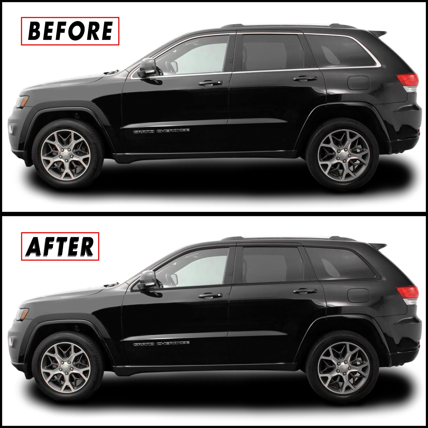 Chrome Delete Blackout Overlay for 2011-21 Jeep Grand Cherokee Window Trim