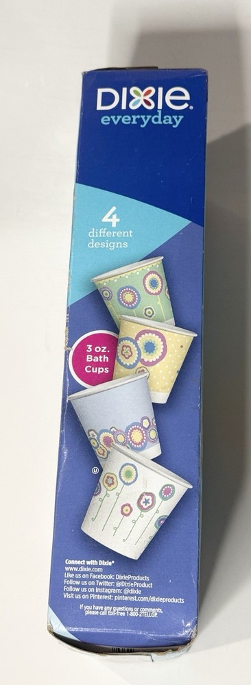 Dixie Everyday 3 oz Bath Cups Symphony Flower Pattern 200 Ct 4 Different Design