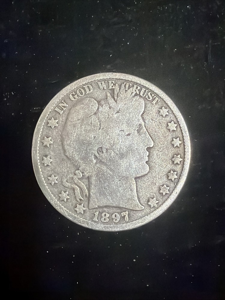 1897 Barber Half Dollar US 90% Silver 50 Cent Coin