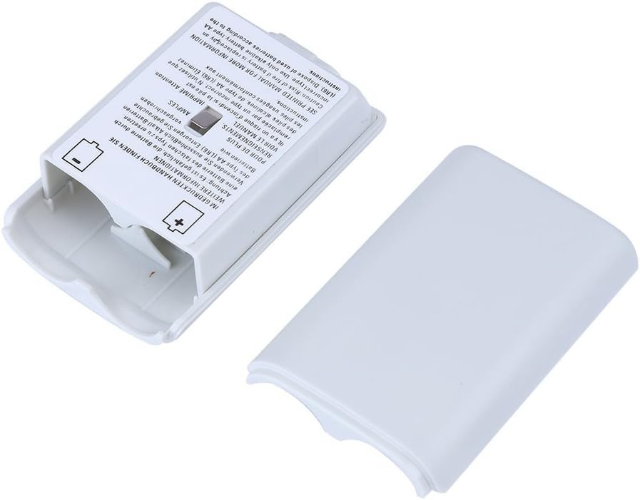 Stylish 2X White Battery Pack Covers for Xbox 360 Controllers - Rechargeable