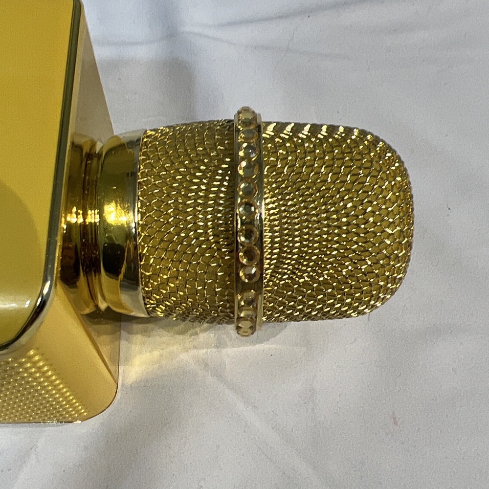 Pop Solo Wireless Bluetooth Karaoke Microphone & Speaker Gold Sparkle