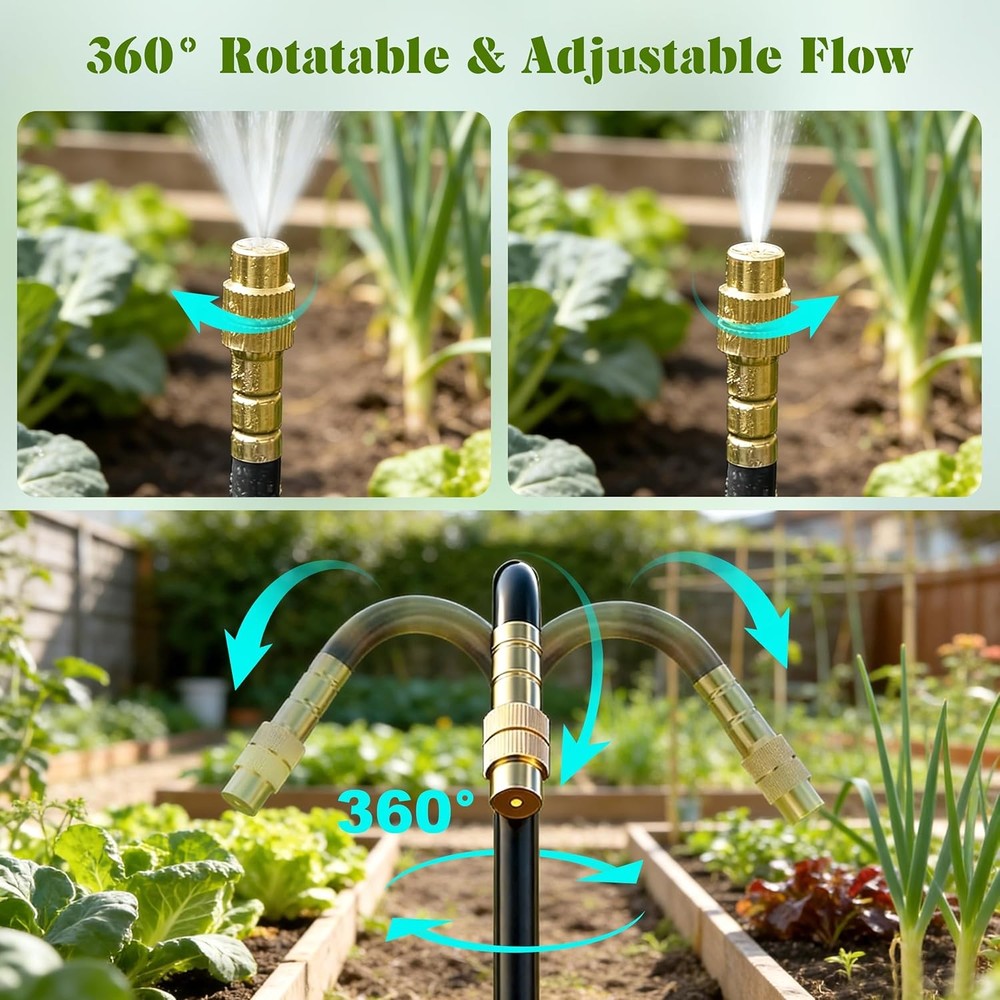 Drip Irrigation System for Garden, Automatic Watering System with Adjustable 360