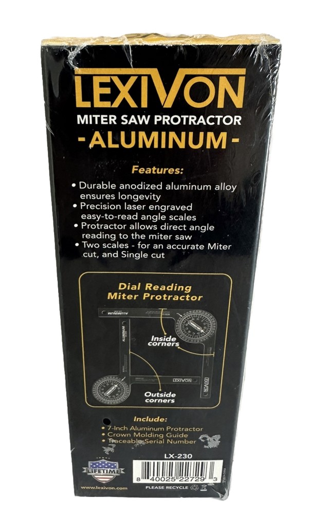 LEXIVON Aluminum Miter Saw Protractor | 7-Inch Rust