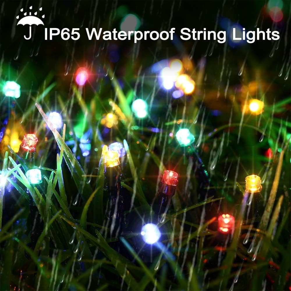 "Battery Christmas Lights 66Ft 200 LED Timer 8 Modes Waterproof String Lights "