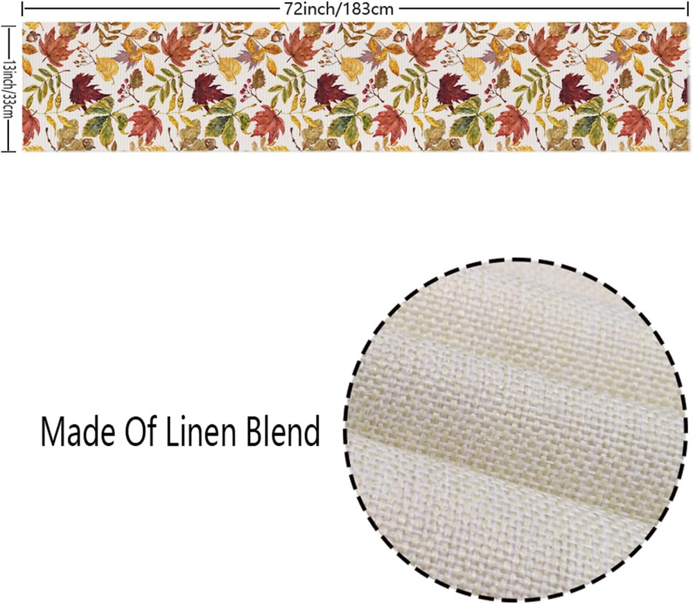 Fall Decorations for Home,Fall Maple Leaves Table Runner, Thanksgiving Watercolo