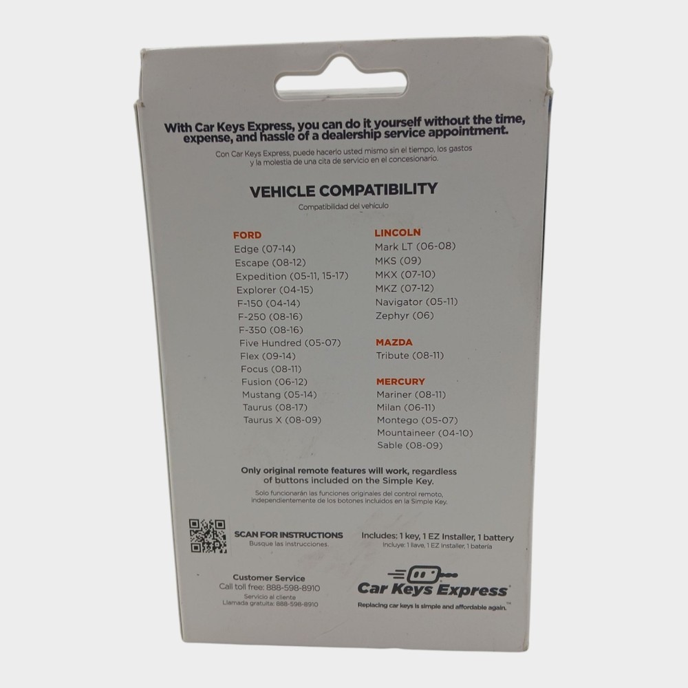 Simple Key Fob Programmer 3 Button Remote Key Replacement Kit Ford Lincoln