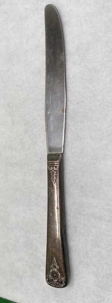 Floral Handle Silver Plated  ~ Unknown Maker Knife~ 9 Inches