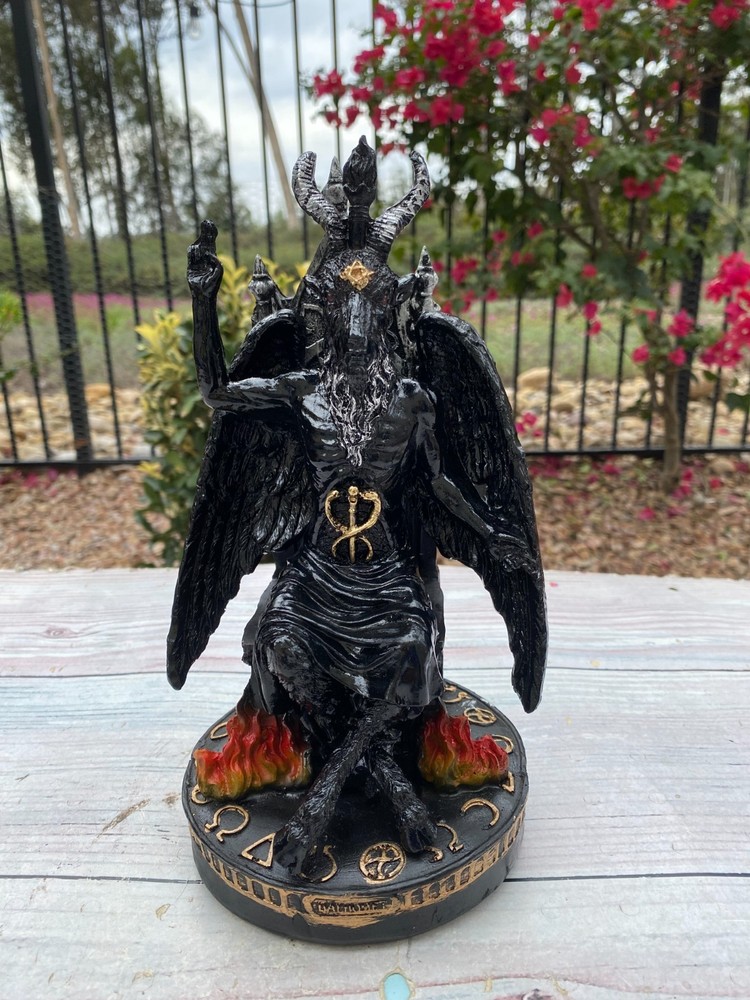 Templar Sabbatic Goat Baphomet Satan Black 10"X6" / Devil / Evil / Seating Down