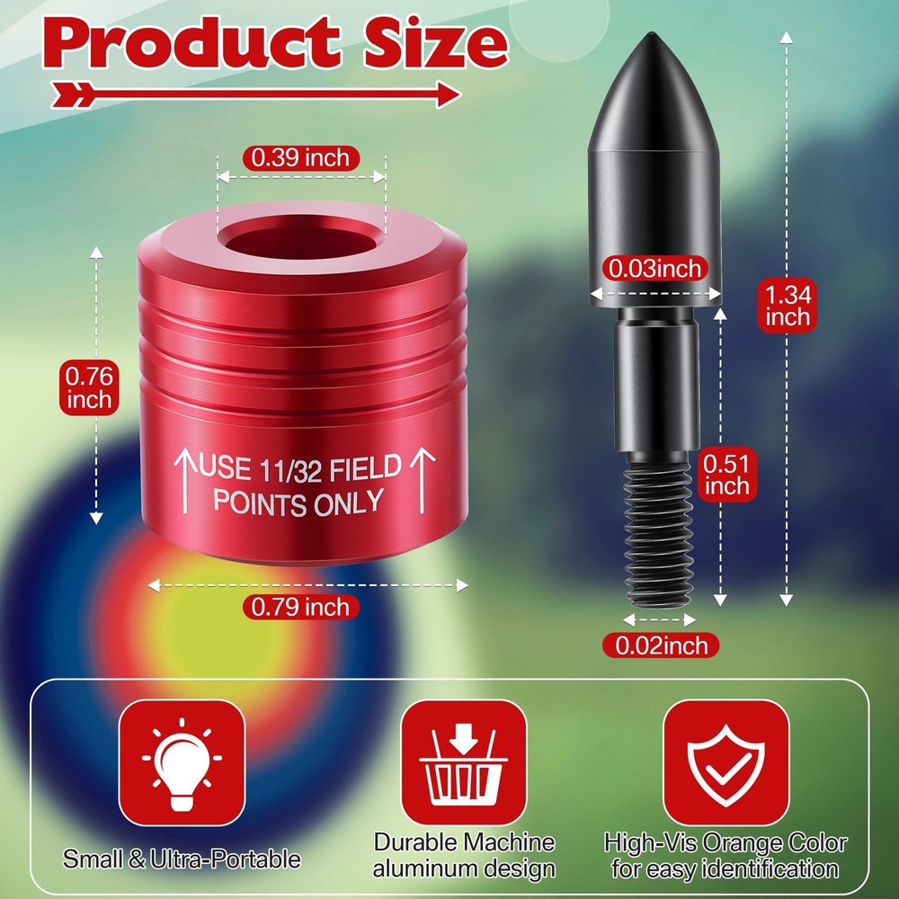 Feekoon 2 Pack Crossbow Bolt Decocking Head, Point Red