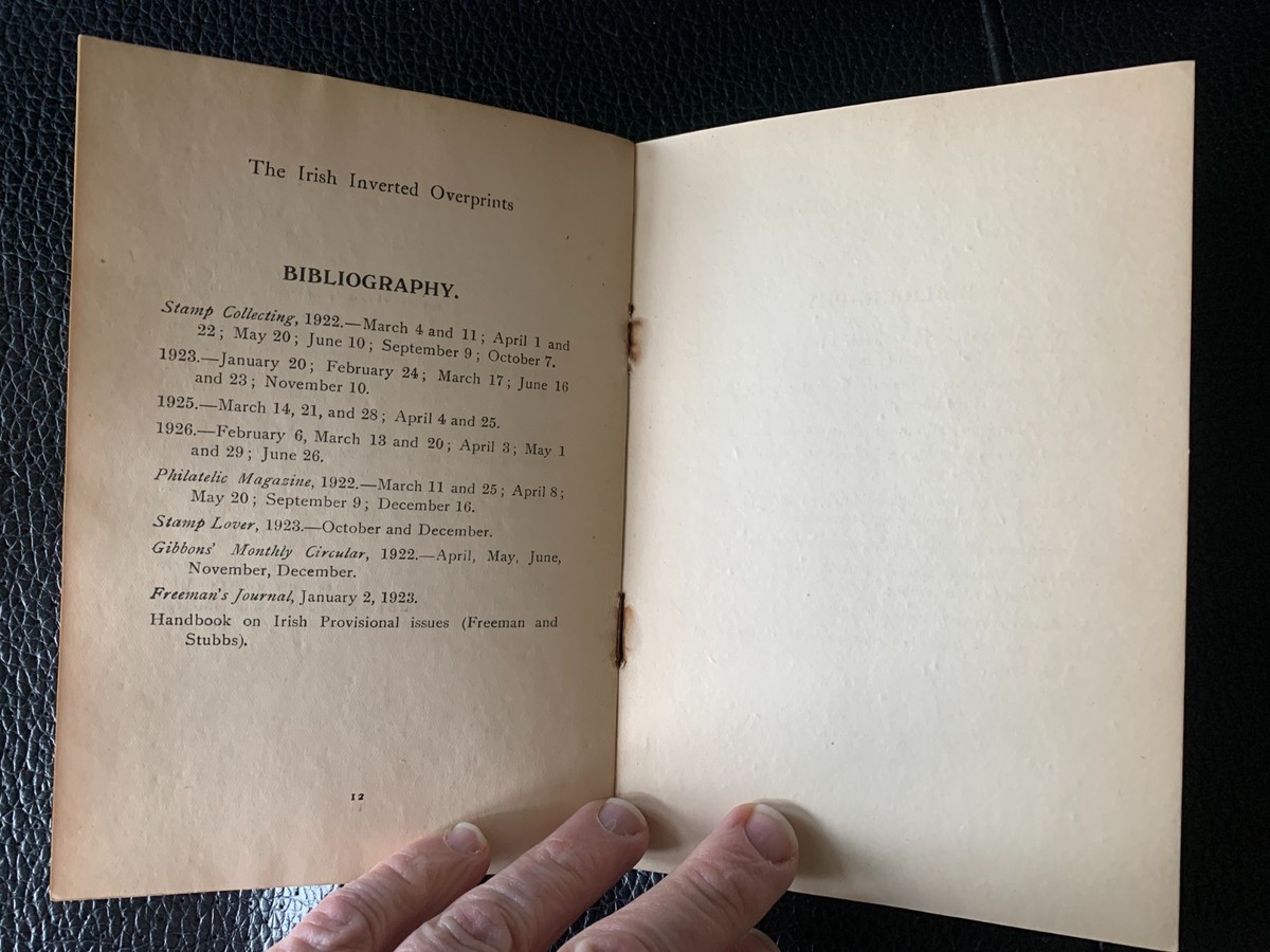 The Irish Inverted Overprints Charlotte J Cooke 1928 Ireland Philately